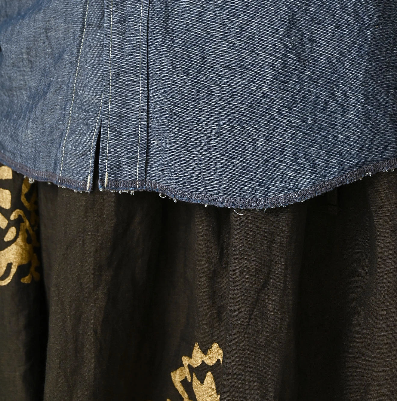 Cotton Linen Dungaree 908 Ocean Eastern Shirt Nou