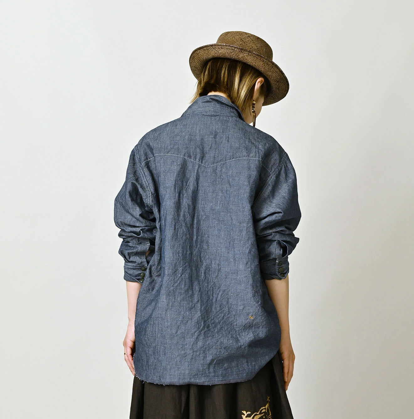 Cotton Linen Dungaree 908 Ocean Eastern Shirt Nou