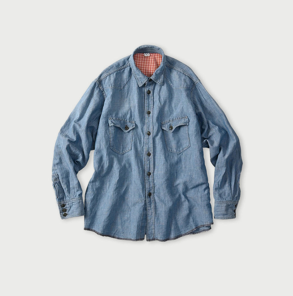 Cotton Linen Dungaree 908 Ocean Eastern Shirt Distressed