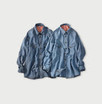 Cotton Linen Dungaree 908 Ocean Eastern Shirt Distressed