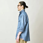 Cotton Linen Dungaree 908 Ocean Eastern Shirt Distressed
