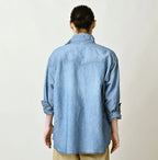 Cotton Linen Dungaree 908 Ocean Eastern Shirt Distressed