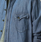 Cotton Linen Dungaree 908 Ocean Eastern Shirt Distressed