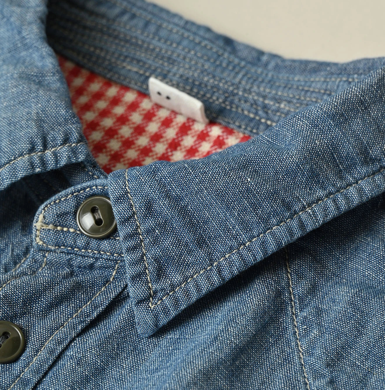 Cotton Linen Dungaree 908 Ocean Eastern Shirt Distressed