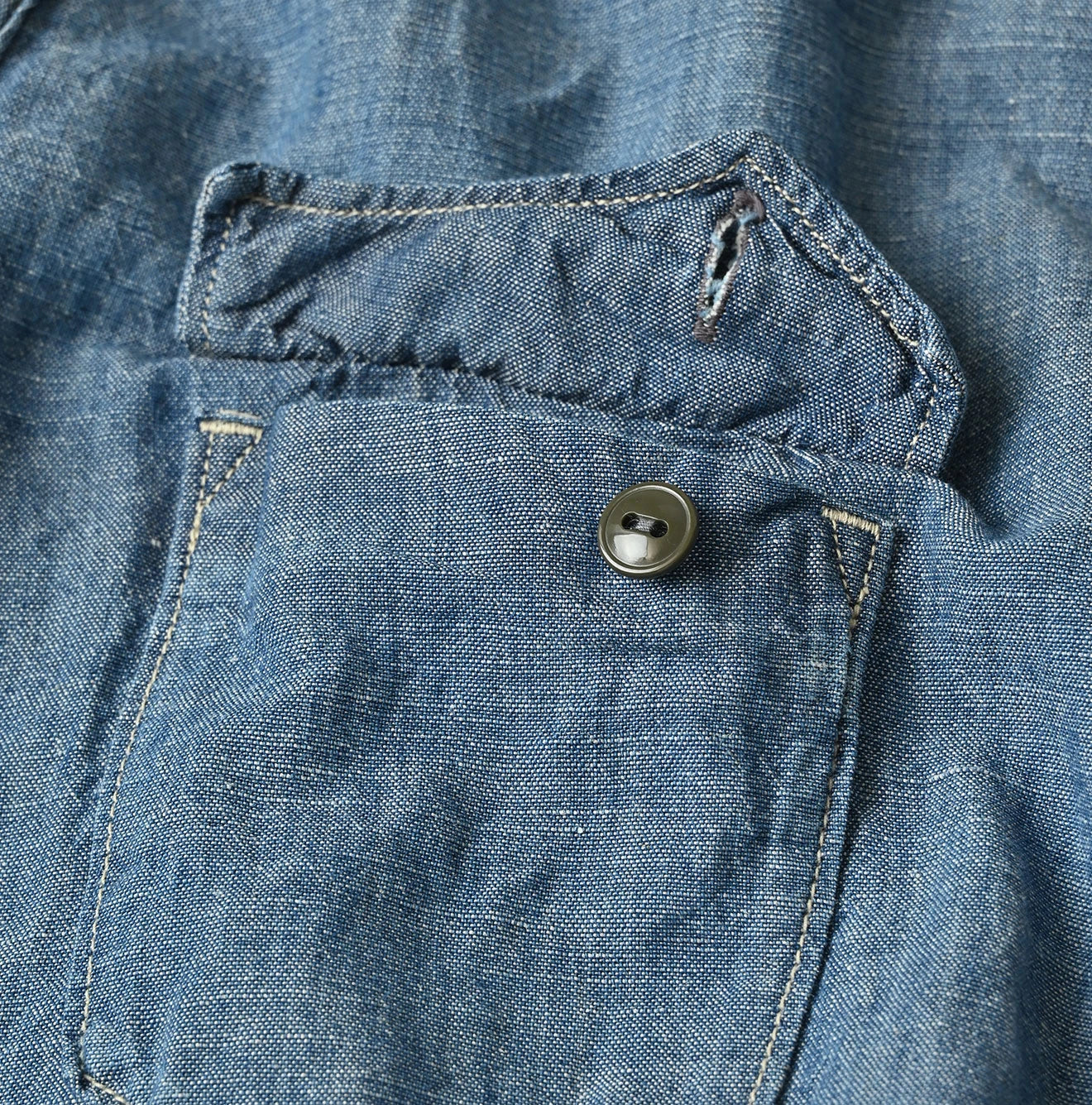 Cotton Linen Dungaree 908 Ocean Eastern Shirt Distressed