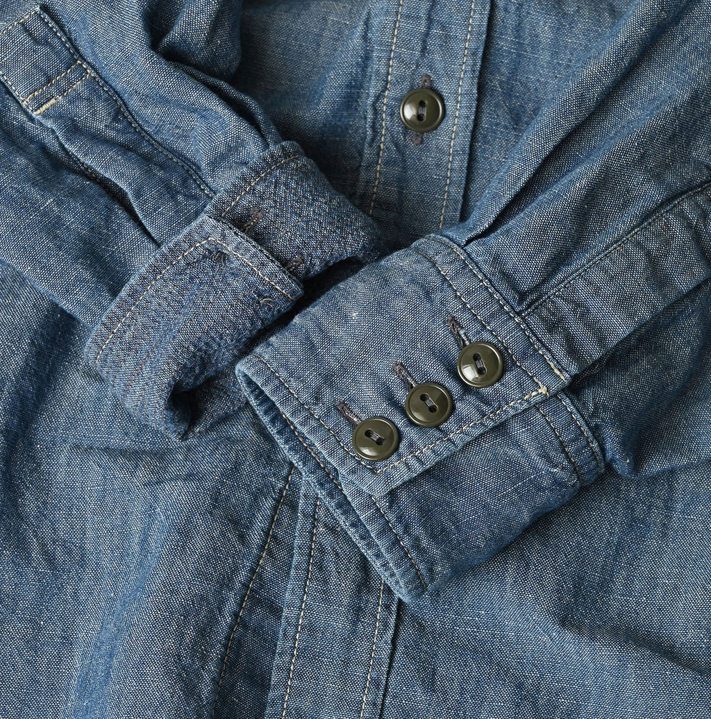 Cotton Linen Dungaree 908 Ocean Eastern Shirt Distressed