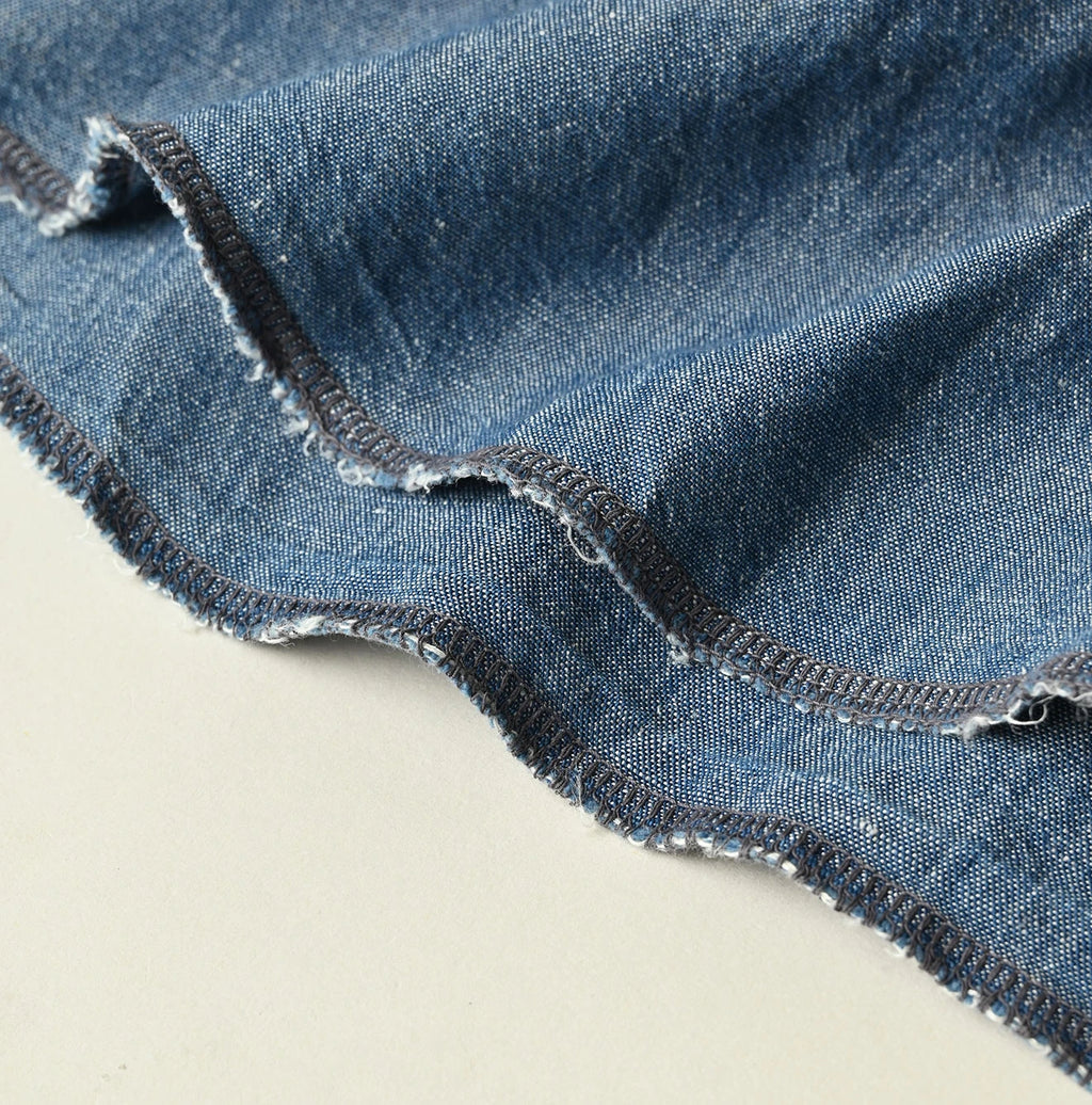 Cotton Linen Dungaree 908 Ocean Eastern Shirt Distressed