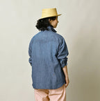 Cotton Linen Dungaree 908 Ocean Eastern Shirt Distressed