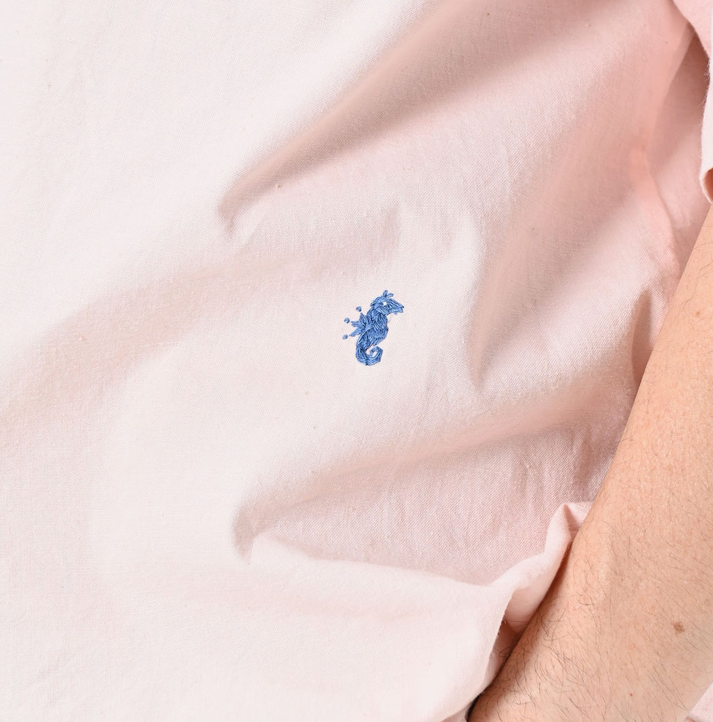 Indian Khadi OX Ocean Half Sleeve Shirt MEN Detail