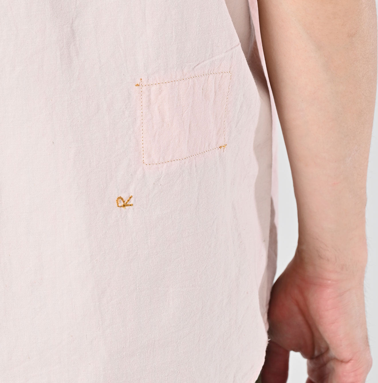 Indian Khadi OX Ocean Half Sleeve Shirt MEN Detail
