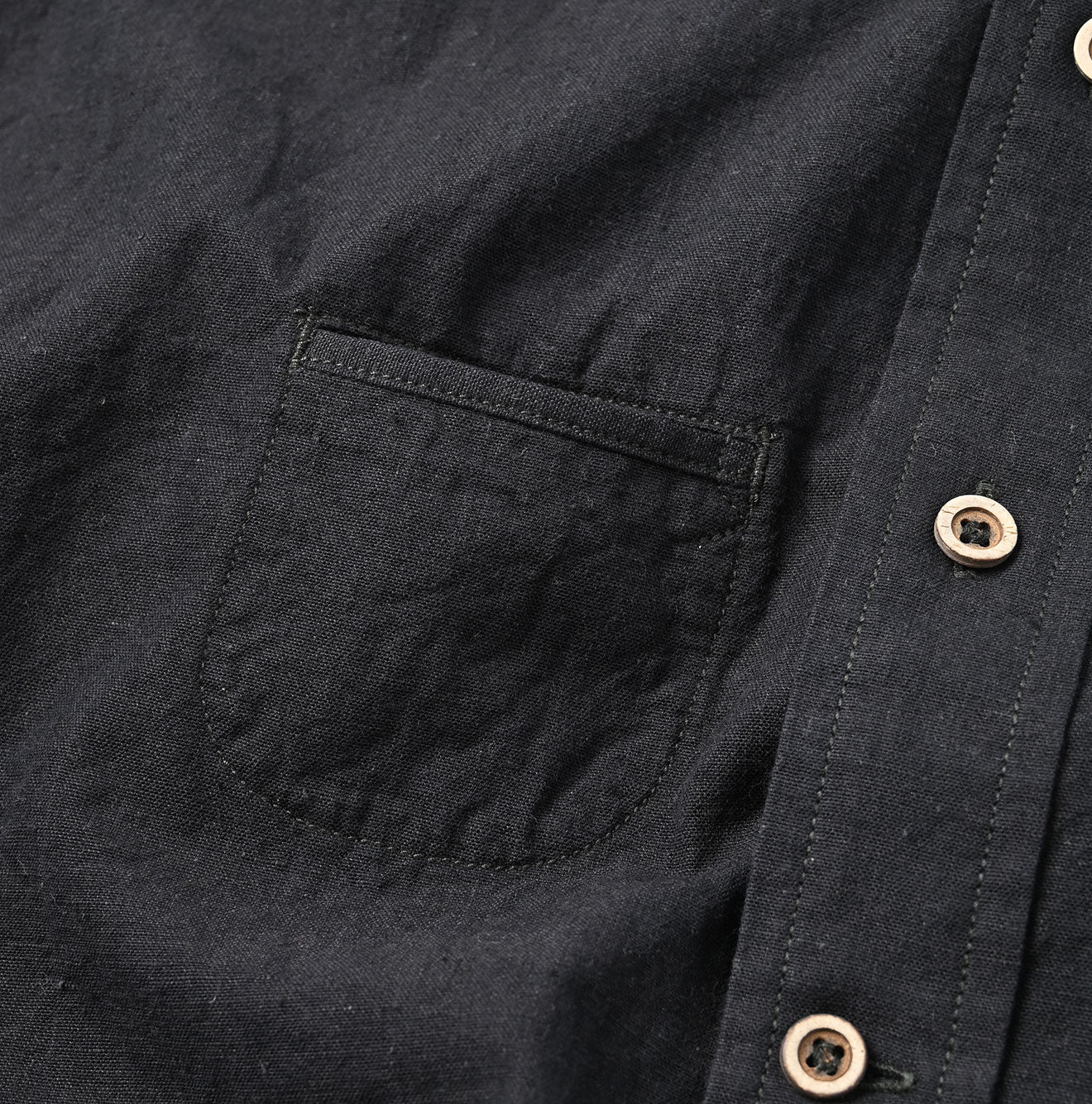 Indian Khadi OX Ocean Half Sleeve Shirt MEN Detail