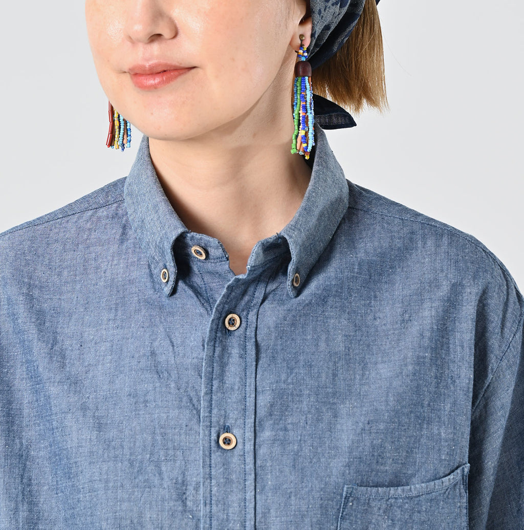 Ai Indian Khadi OX Ocean Half Sleeve Shirt MEN Detail