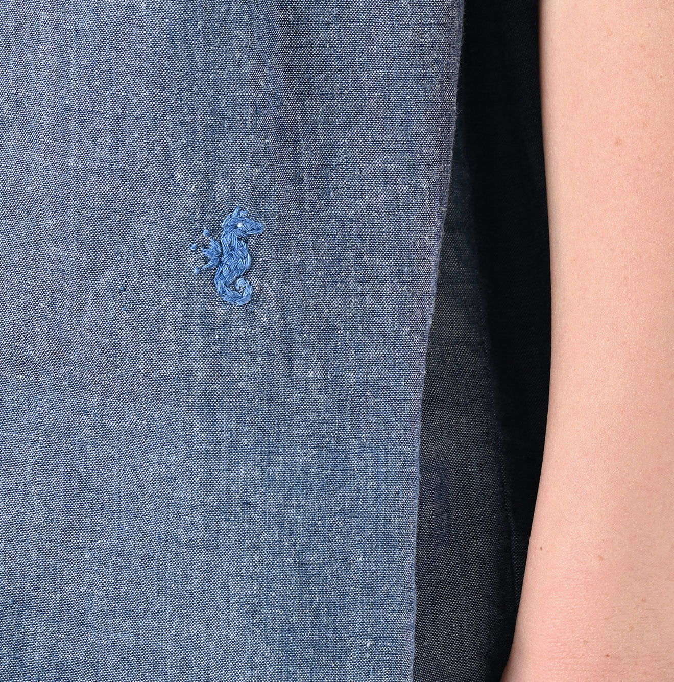 Ai Indian Khadi OX Ocean Half Sleeve Shirt MEN Detail
