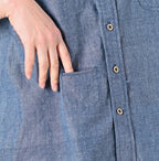 Ai Indian Khadi OX Ocean Half Sleeve Shirt MEN Detail