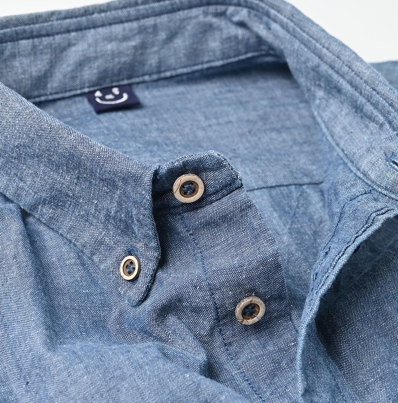 Ai Indian Khadi OX Ocean Half Sleeve Shirt MEN Detail