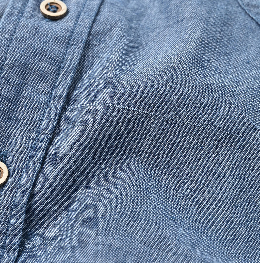 Ai Indian Khadi OX Ocean Half Sleeve Shirt MEN Detail