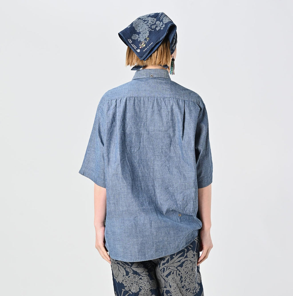 Ai Indian Khadi OX Ocean Half Sleeve Shirt MEN Female Model