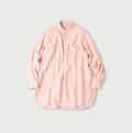 Indigo Khadi OX 908 Stand Collar Grandpa Pull Shirt Pink Chambray