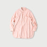 Indigo Khadi OX 908 Stand Collar Grandpa Pull Shirt Pink Chambray