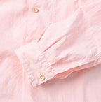 Indigo Khadi OX 908 Stand Collar Grandpa Pull Shirt Detail