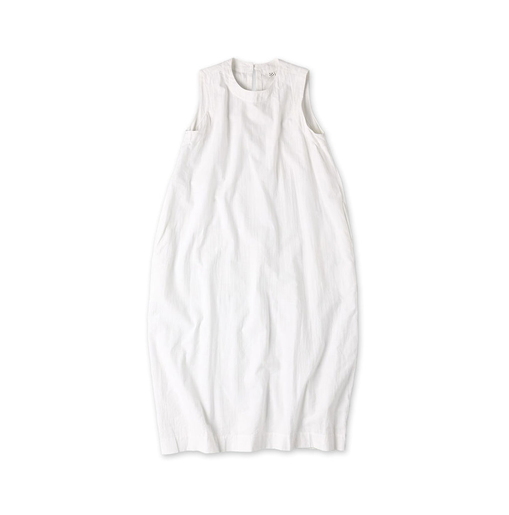 Indian Khadi OX Sleeveless Poyon Dress White