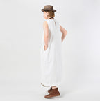 Indian Khadi OX Sleeveless Poyon Dress Female Model