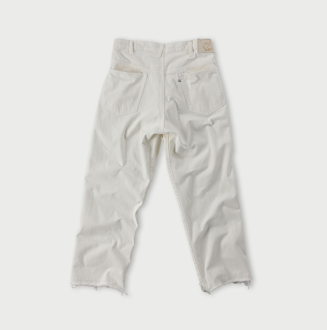 Rye Mugi Denim Cross Over Pants White Distressed Back