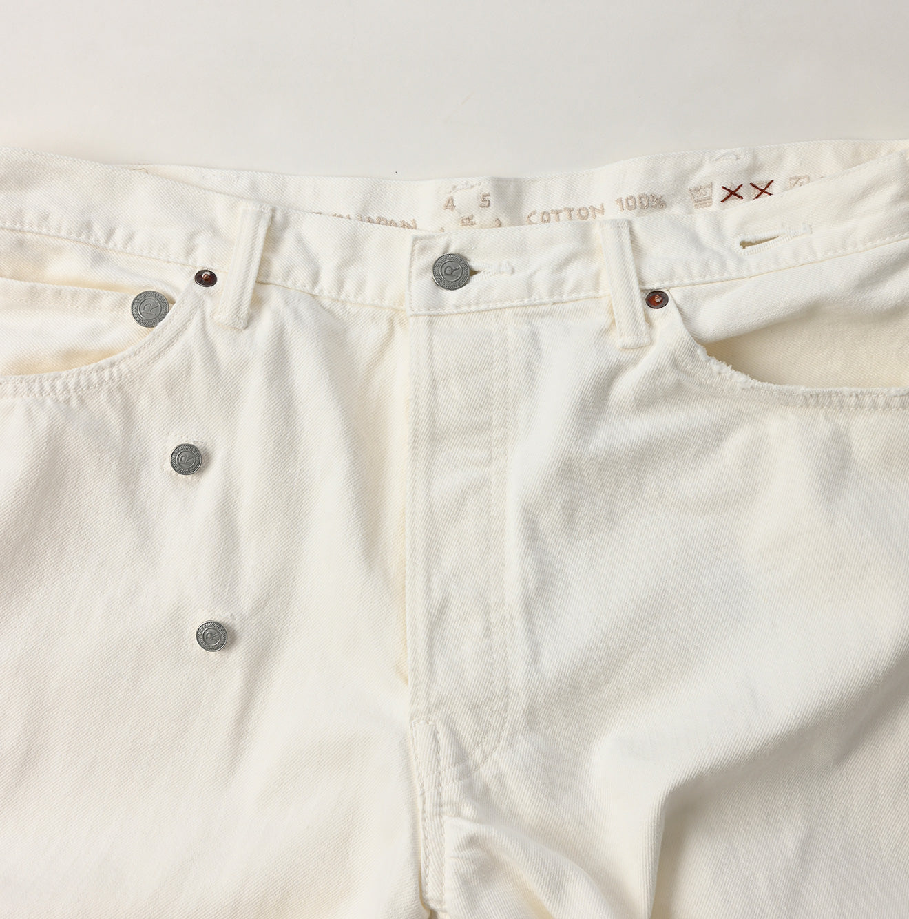 Rye Mugi Denim Cross Over Pants White Distressed Detail