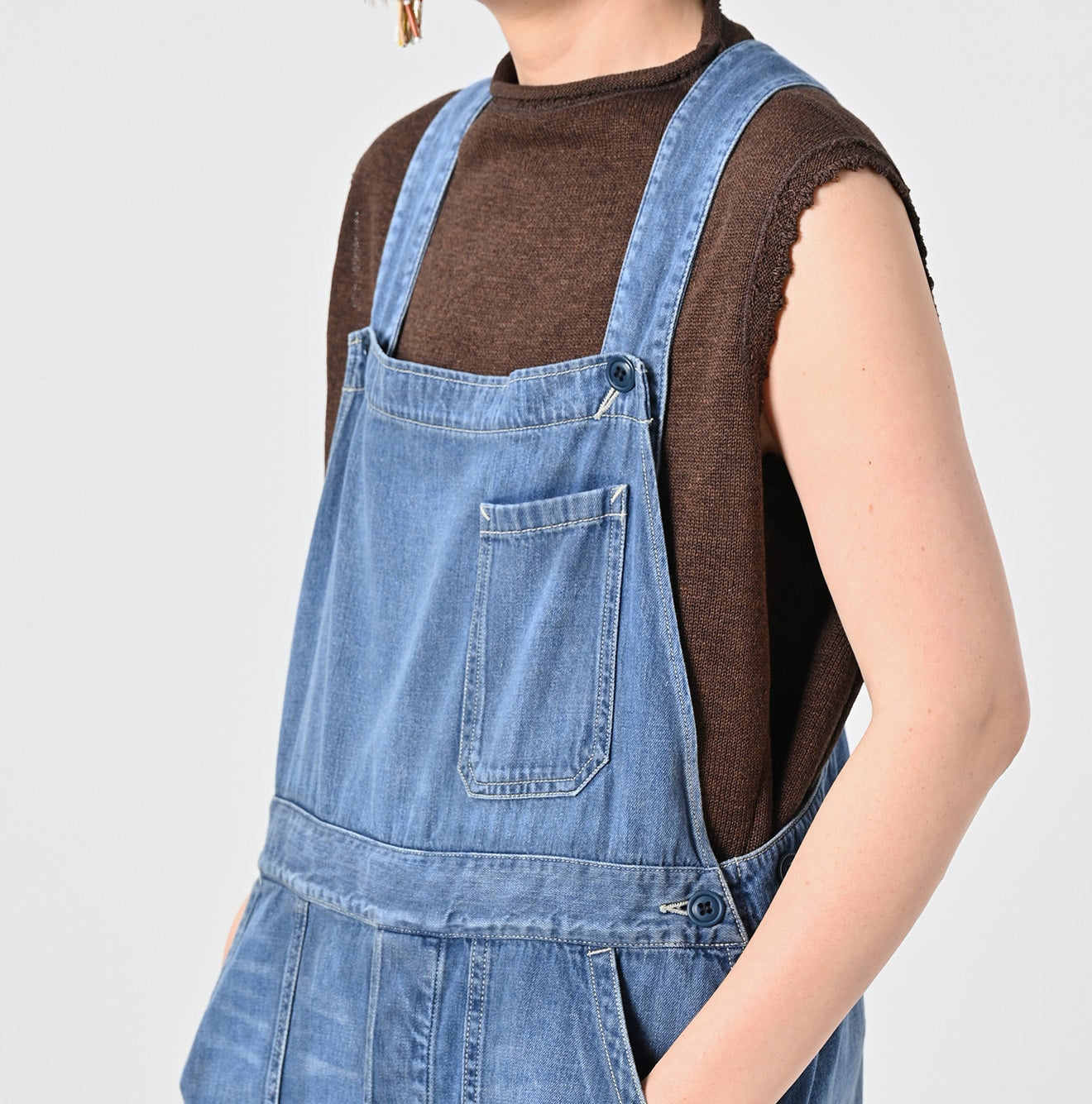 Mon-petit Denim 908 Over All Tan Detail