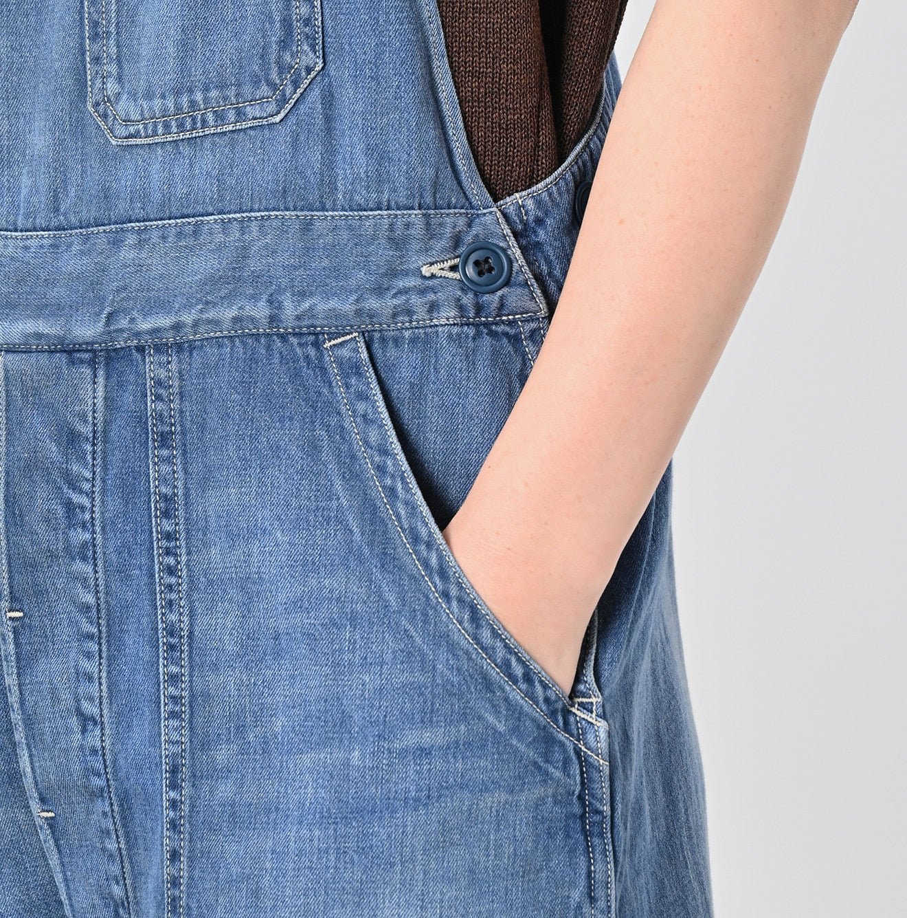 Mon-petit Denim 908 Over All Tan Detail