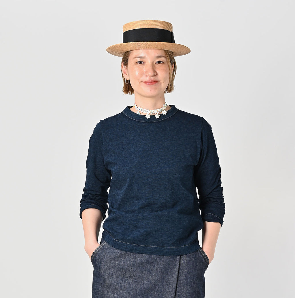 Indigo Tenjiku Square T-shirt Female Model