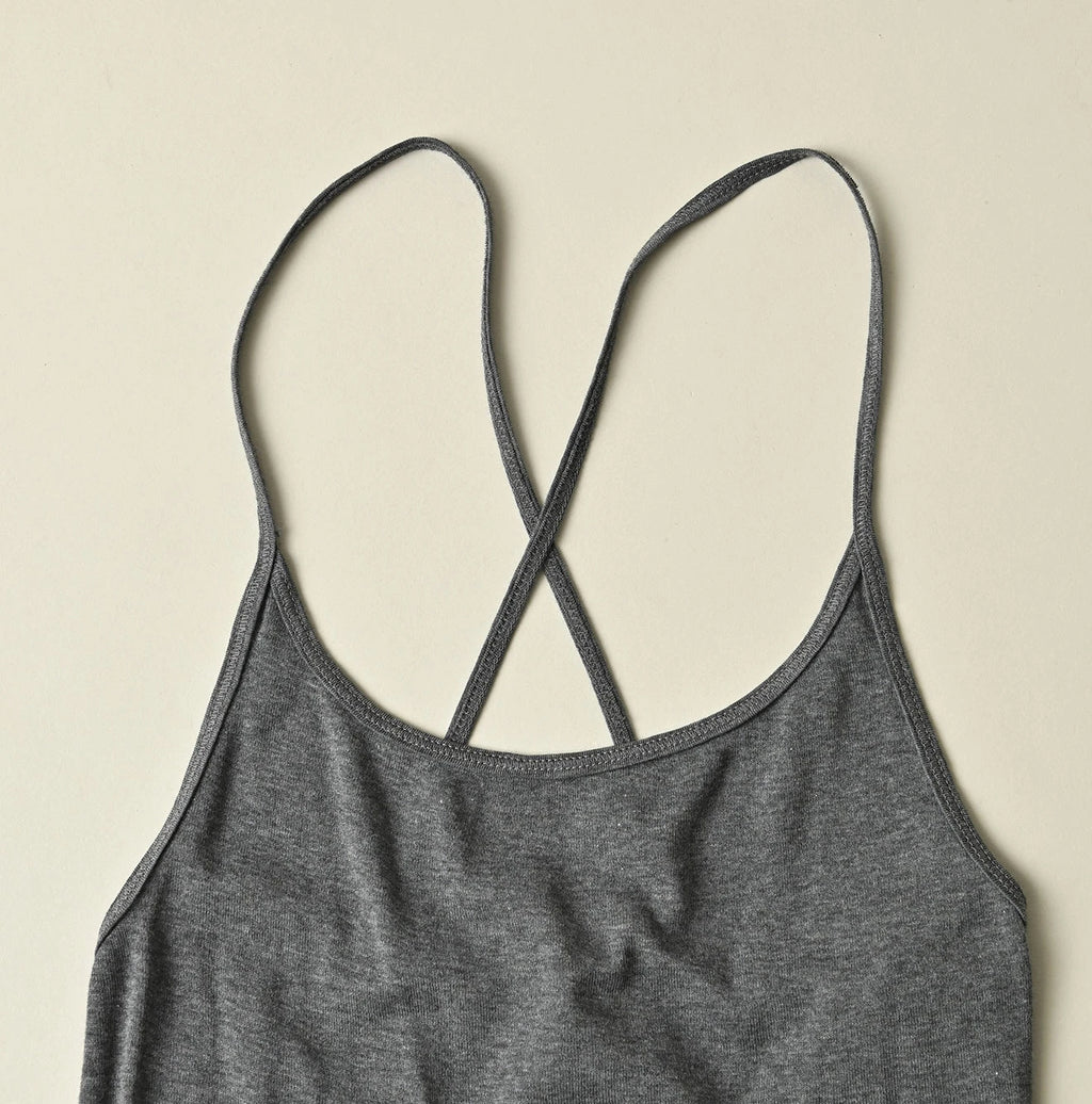 Top Ribbed Cross-Back Camisole