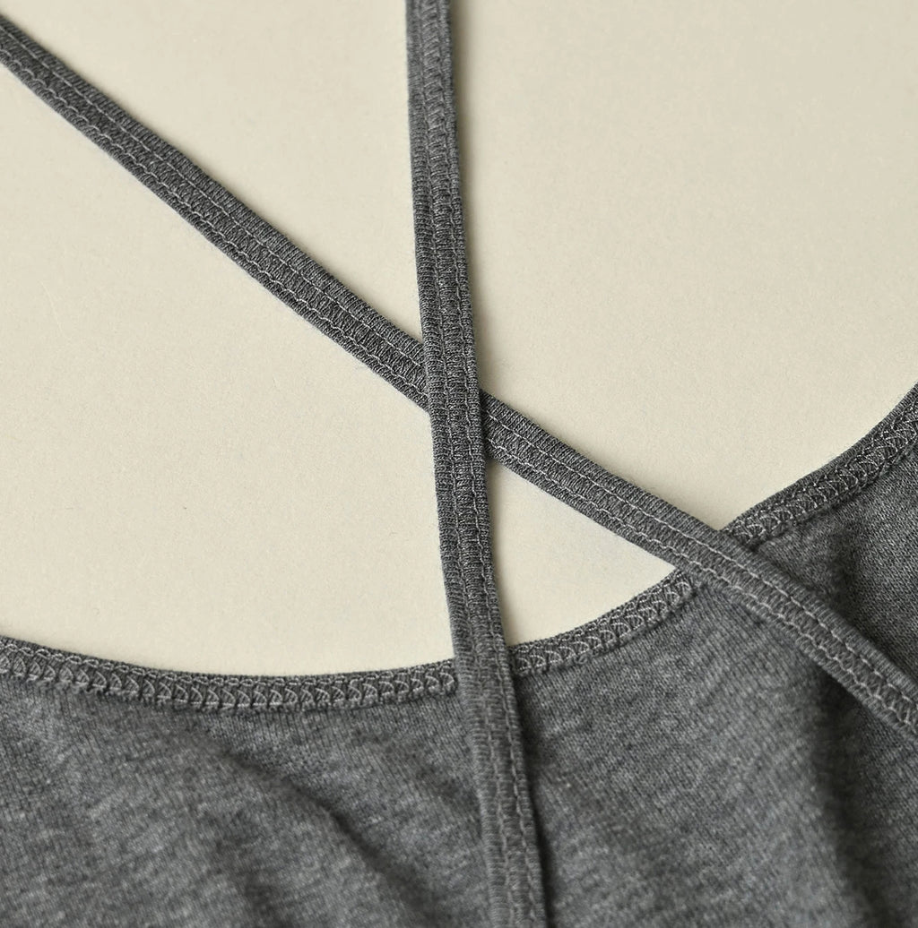 Top Ribbed Cross-Back Camisole