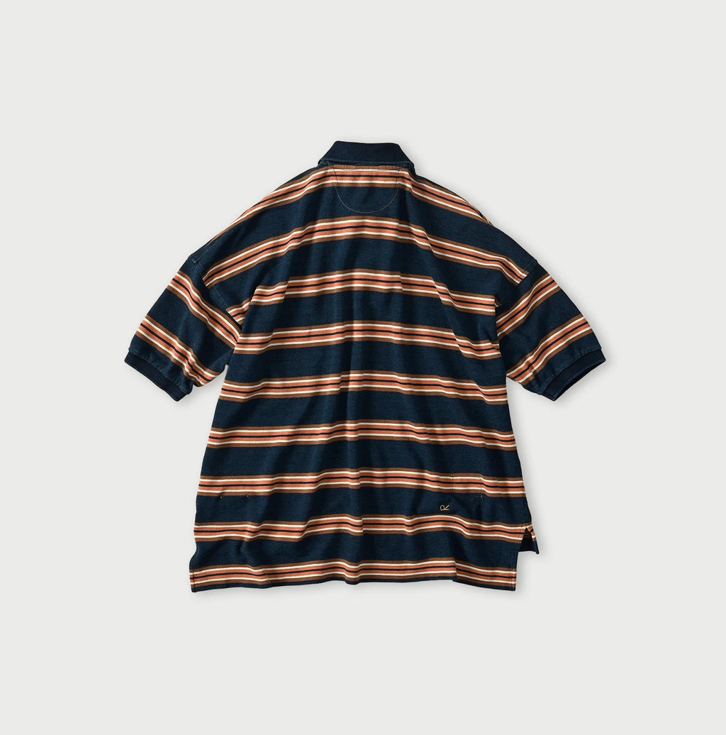 Indigo Striped KANOKO 908 Uma Polo Shirt