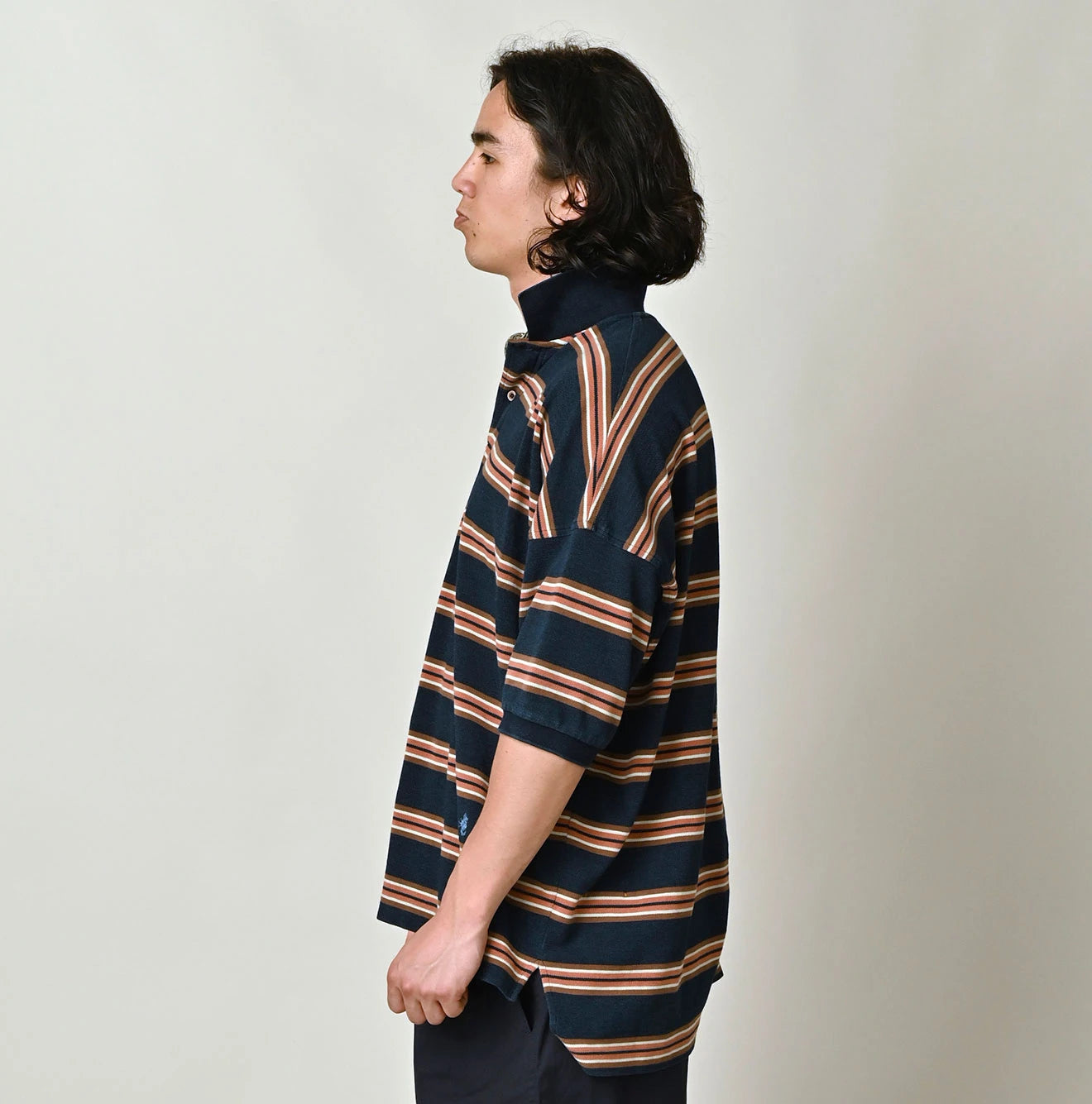 Indigo Striped KANOKO 908 Uma Polo Shirt