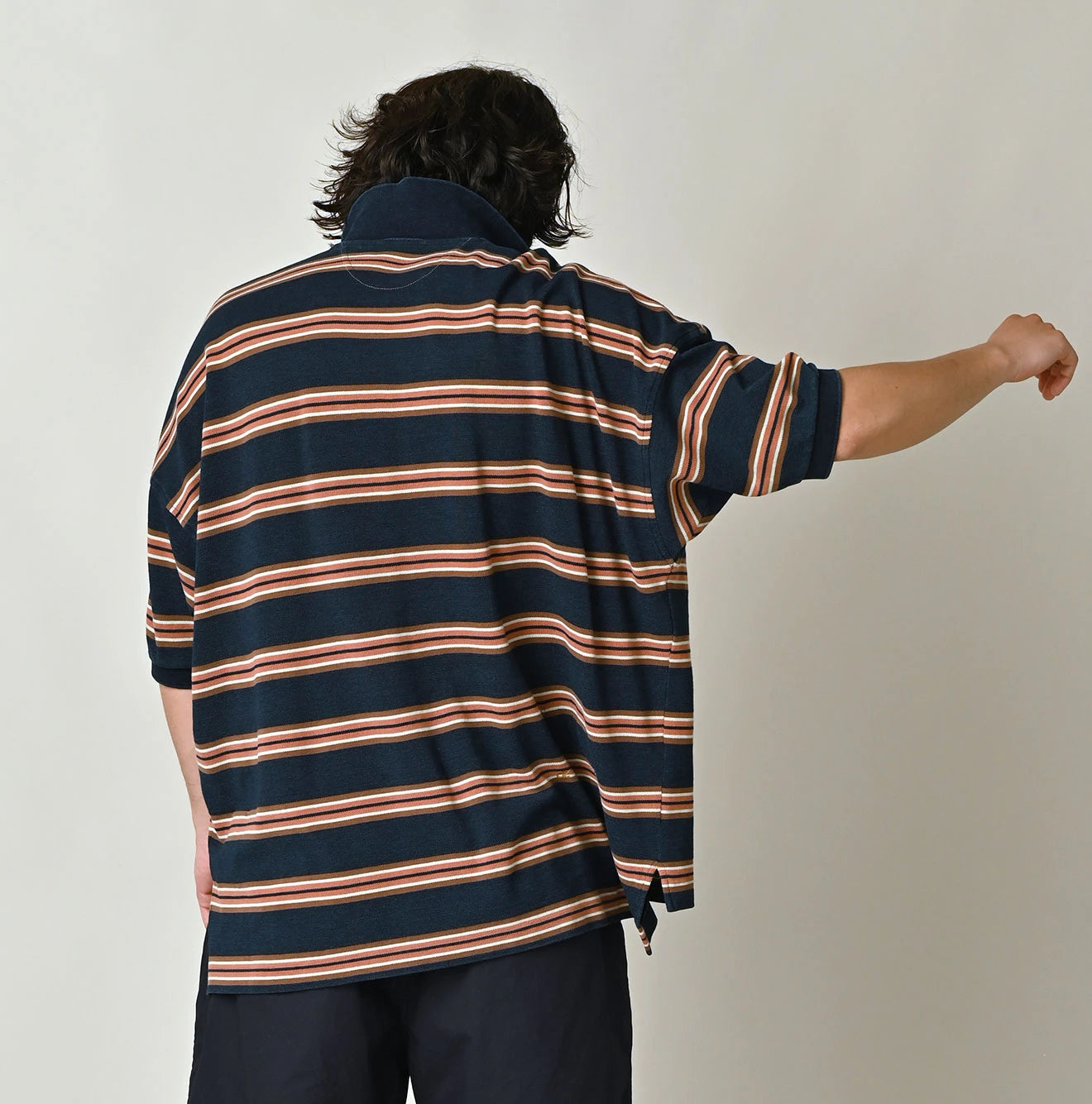 Indigo Striped KANOKO 908 Uma Polo Shirt