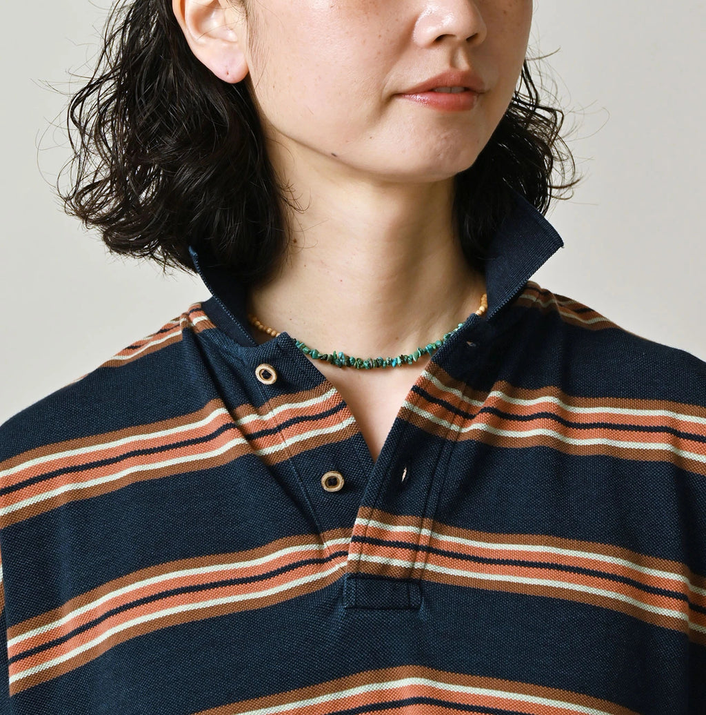 Indigo Striped KANOKO 908 Uma Polo Shirt