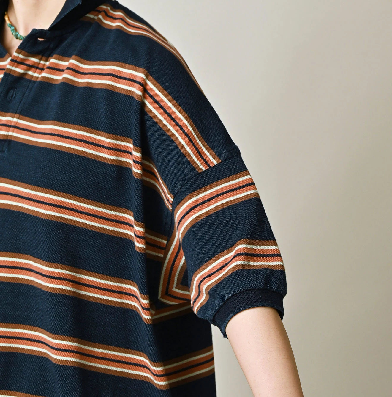 Indigo Striped KANOKO 908 Uma Polo Shirt
