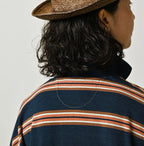 Indigo Striped KANOKO 908 Uma Polo Shirt