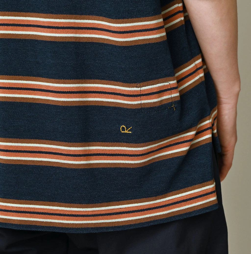 Indigo Striped KANOKO 908 Uma Polo Shirt