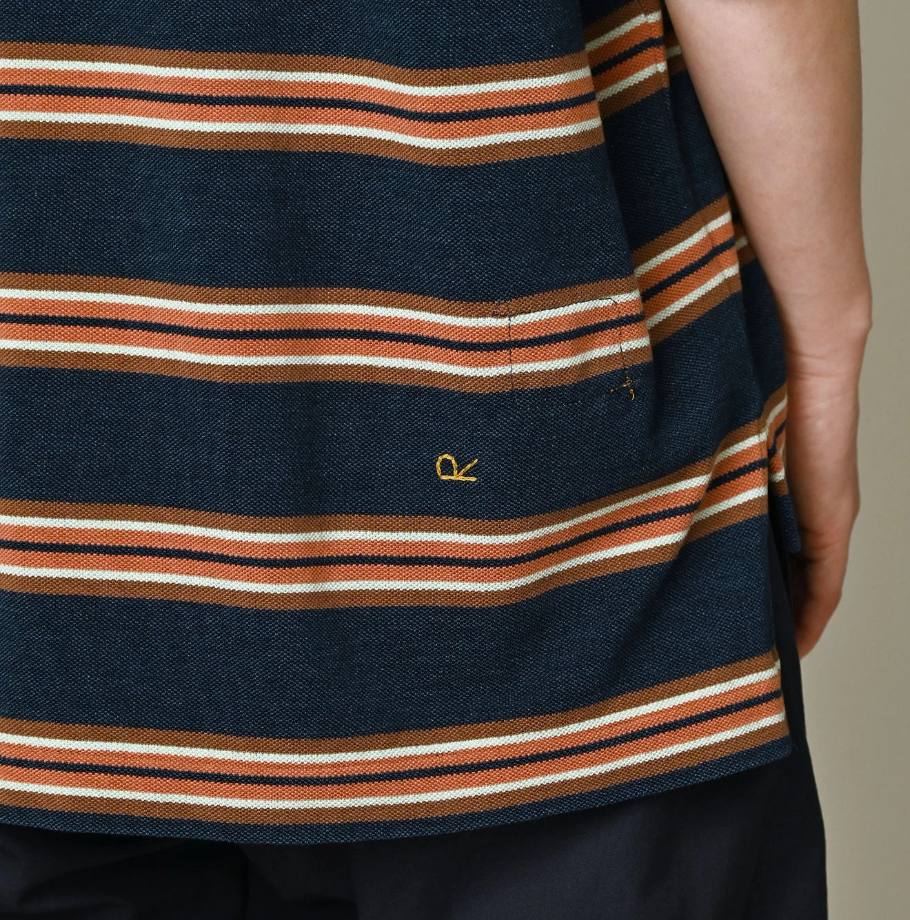 Indigo Striped KANOKO 908 Uma Polo Shirt