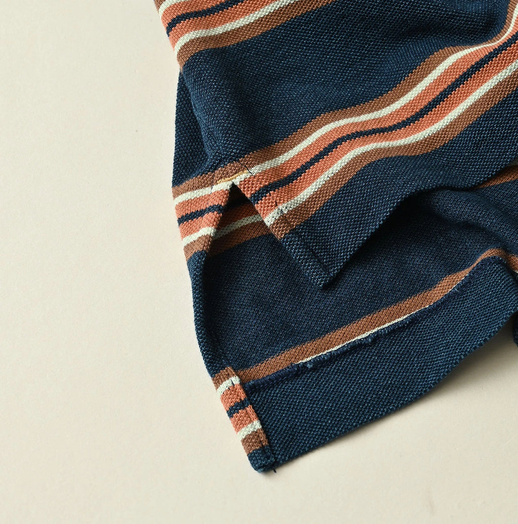 Indigo Striped KANOKO 908 Uma Polo Shirt