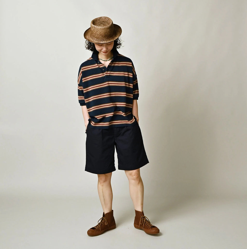 Indigo Striped KANOKO 908 Uma Polo Shirt