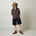 Indigo Striped KANOKO 908 Uma Polo Shirt
