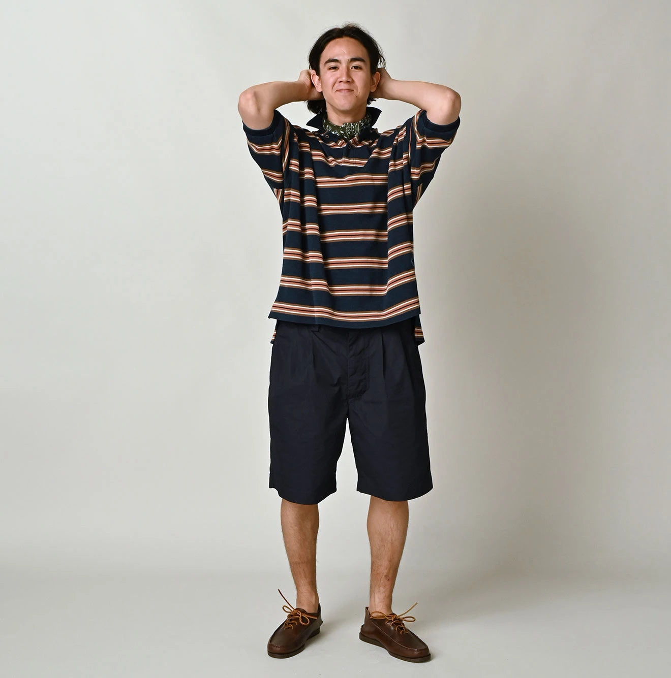 Indigo Striped KANOKO 908 Uma Polo Shirt