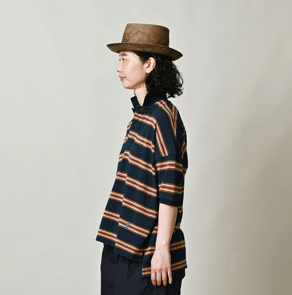 Indigo Striped KANOKO 908 Uma Polo Shirt