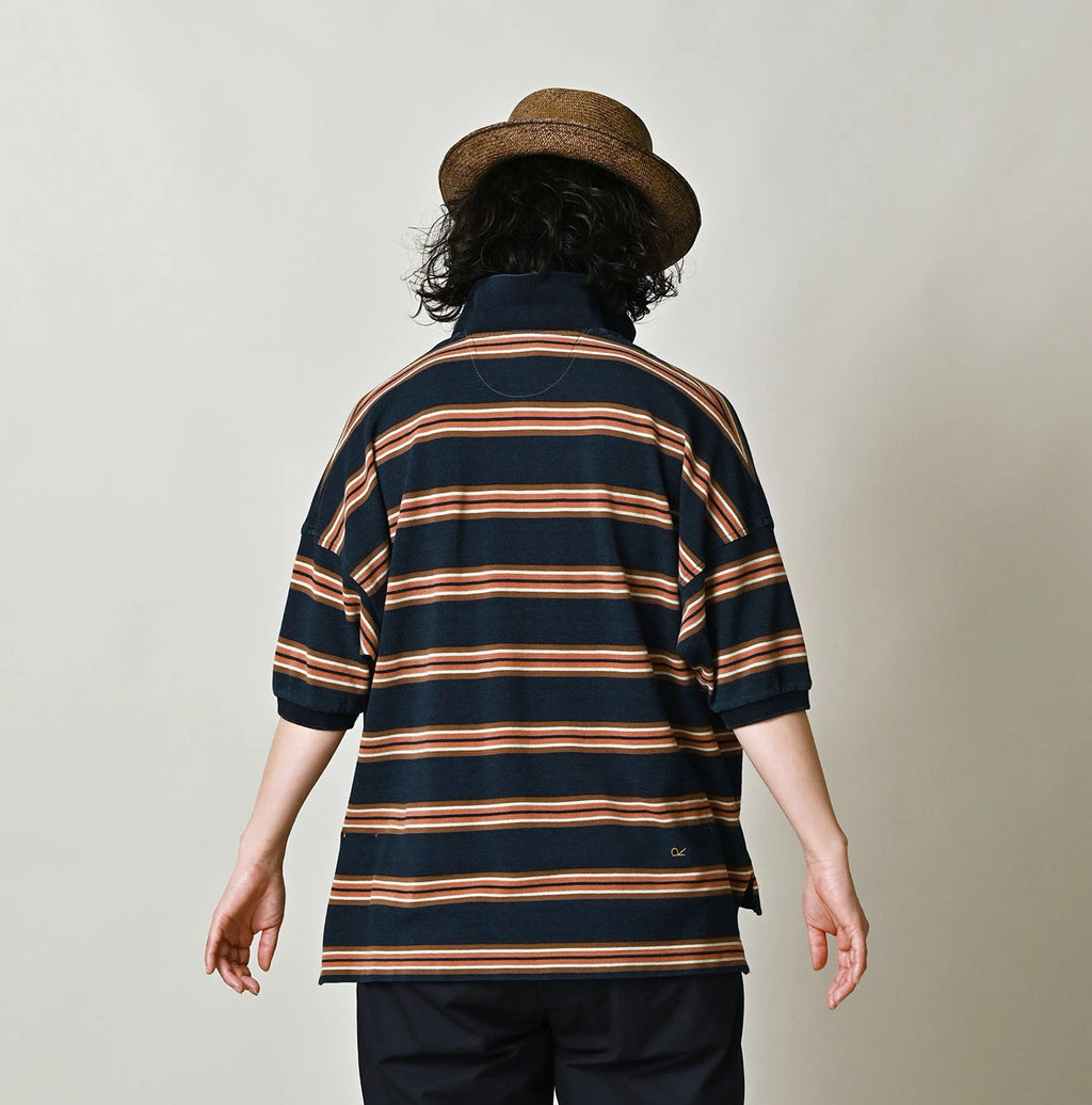 Indigo Striped KANOKO 908 Uma Polo Shirt