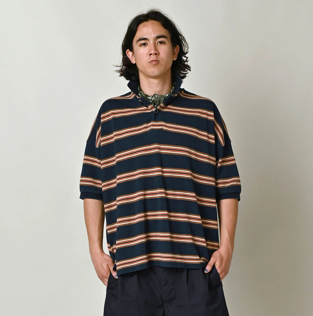 Indigo Striped KANOKO 908 Uma Polo Shirt