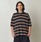 Indigo Striped KANOKO 908 Uma Polo Shirt