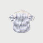 Supima OX Petite Collar Ocean Button Down Basque Pull Short Sleeve Back